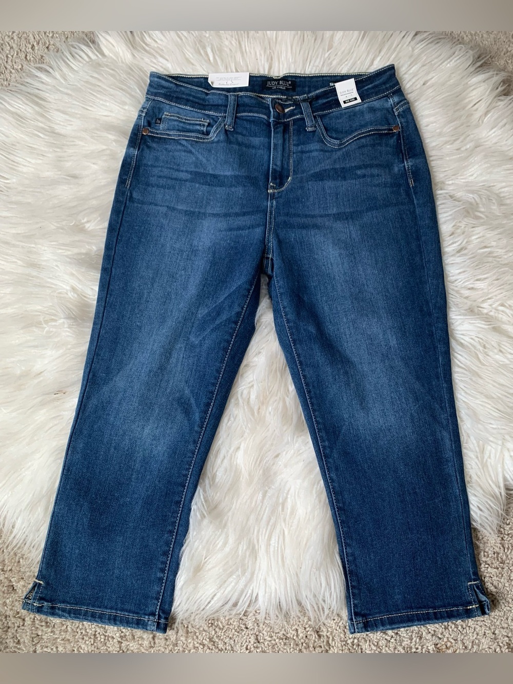 NWT Judy Blue Skinny Fit Mid Rise Capri Jeans Blue Size 30
